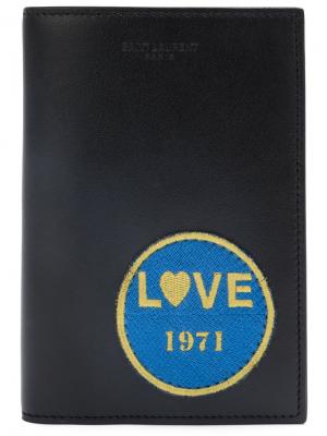 Чехол для паспорта Love 1971 Saint Laurent. Цвет: чёрный