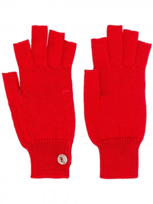 Перчатки-митенки Rick Owens. Цвет: красный