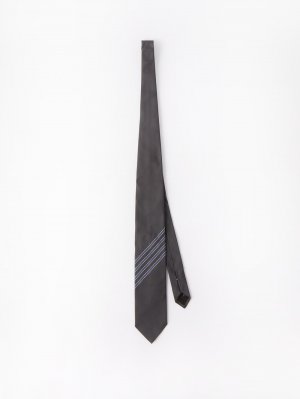 Шелковый галстук в жаккардовую полоску , серый Lanvin