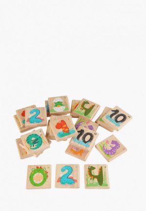 Набор игровой Мир деревянных игрушек Дино-цифры. Цвет: разноцветный