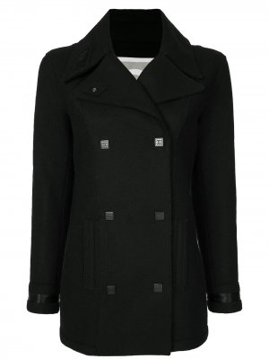 Двубортное пальто 2005-го года Chanel Pre-Owned. Цвет: черный