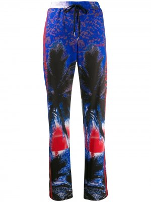 Спортивные брюки с цветочным принтом P.A.R.O.S.H.. Цвет: синий
