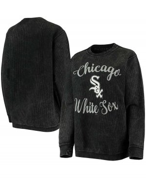 Черный женский удобный вельветовый пуловер с надписью Chicago White Sox Script , G-III 4Her by Carl Banks
