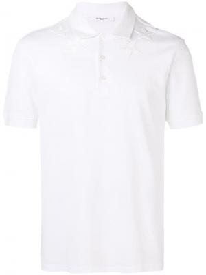 Рубашка-поло с заплатками в виде звезд Givenchy. Цвет: белый
