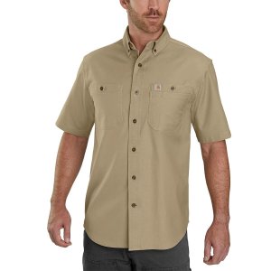Рабочая рубашка rugged flex rigby с короткими рукавами , хаки Carhartt