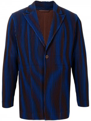 Однобортный плиссированный пиджак Splach Homme Plissé Issey Miyake. Цвет: синий