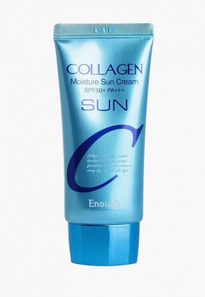 Крем солнцезащитный Enough Collagen Moisture Sun Cream SPF50+/PA+++  с коллагеном, 50 г. Цвет: синий