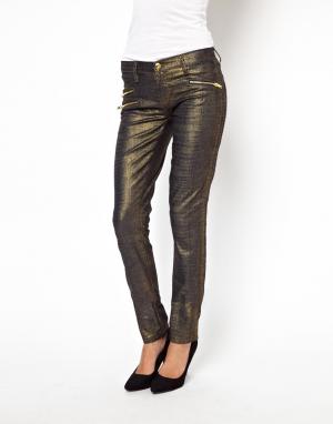 Золотистые джинсы скинни NYC Blank. Цвет: 14 carat
