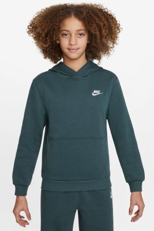 Флисовый пуловер Club с капюшоном , зеленый Nike