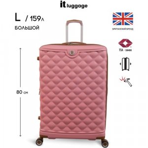 Чемодан IT Luggage, 159 л, размер L+, розовый luggage. Цвет: розовый