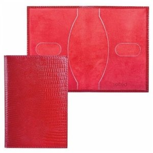 Обложка для паспорта BEFLER Ящерица, натуральная кожа, тиснение, красная, О.1-3. Цвет: красный