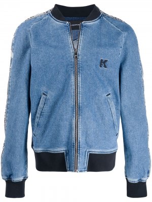 Джинсовая куртка-бомбер Karl Lagerfeld. Цвет: синий