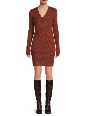 Платье-свитер из шелковой смеси металлик , цвет Rust Bottega Veneta