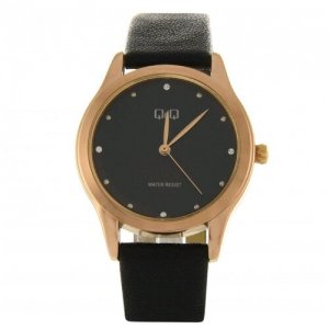 Наручные часы  QZ51-112 (жен. ремень черн.) №1209, черный Q&Q. Цвет: черный