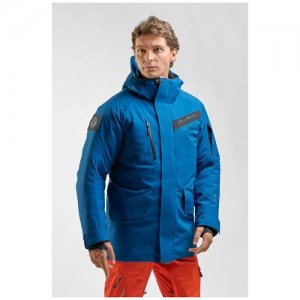 Куртка , средней длины, силуэт прямой, карманы, несъемный капюшон, размер 54, синий STAYER. Цвет: синий