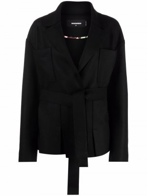 Пиджак с поясом Dsquared2. Цвет: черный