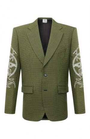 Шерстяной пиджак VETEMENTS. Цвет: зелёный