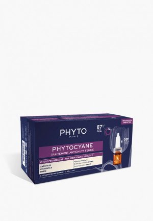 Набор для ухода за волосами Phyto ФИТОЦИАН сыворотка против выпадения волос, 12х5 мл. Цвет: прозрачный
