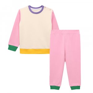 Комплект свитшот и джоггеры для малышей (9-12м Розовый) LOLOCLO. Цвет: розовый