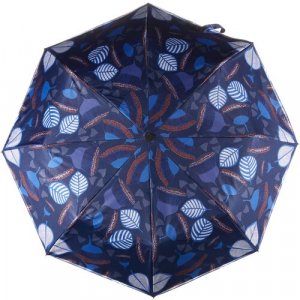 Мини-зонт, автомат, 3 сложения, 8 спиц, для женщин, синий Mellizos. Цвет: синий/разноцветный