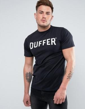 Черная футболка с логотипом Duffer. Цвет: черный