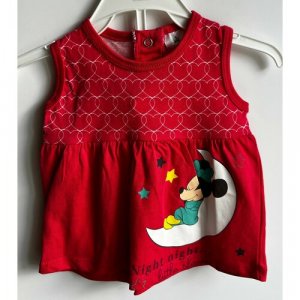 Платье, размер 6-9 месяцев, красный Disney. Цвет: красный