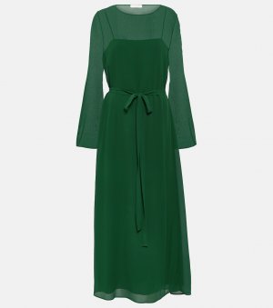 Шелковое платье миди , зеленый Chloé