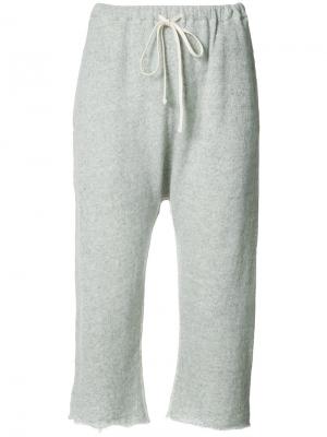 Укороченные спортивные брюки R13. Цвет: серый