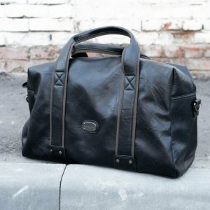 Сумка дорожная сумка-саквояж, ручная кладь David Jones Duffle bag, экокожа, 25Л 300823-DJ-mini-BLk, 48х29, черный. Цвет: черный