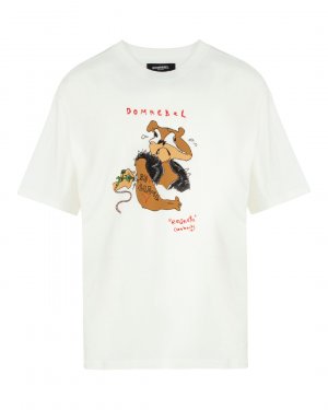 Хлопковая футболка Dom Rebel. Цвет: белый+принт