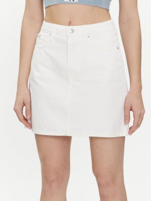 Джинсовая юбка стандартного кроя , белый Calvin Klein