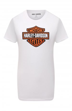 Хлопковая футболка Harley-Davidson. Цвет: белый