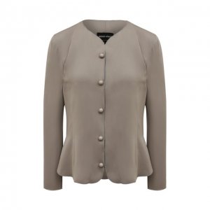 Шелковая блузка Giorgio Armani. Цвет: серый