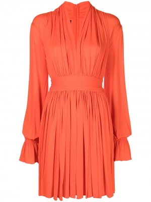 Платье мини с объемными рукавами Herve L. Leroux. Цвет: оранжевый