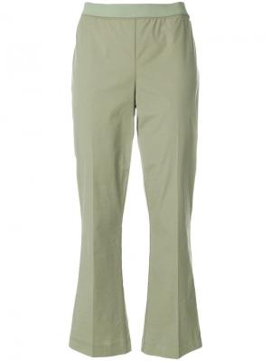 Укороченные расклешенные брюки Twin-Set. Цвет: зеленый