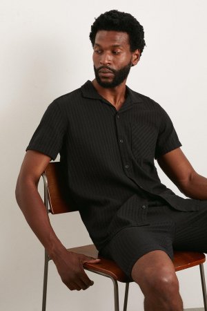 Черная легкая текстурированная рубашка с коротким рукавом , черный Burton