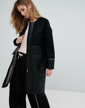 Пальто со стеганой отделкой Ivanna Urbancode. Цвет: черный