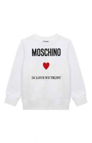 Хлопковый свитшот Moschino. Цвет: белый