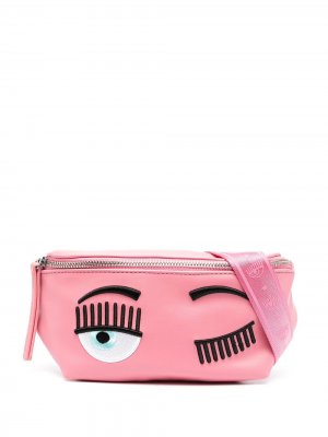 Поясная сумка Flirting с вышивкой Chiara Ferragni. Цвет: розовый