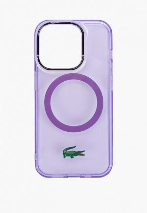 Чехол для iPhone Lacoste 15 Pro, с MagSafe. Цвет: фиолетовый