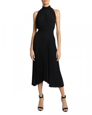 Плиссированное платье-миди Renzo , цвет Black A.L.C.