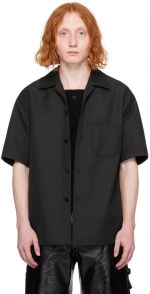 Черная короткая рубашка с плиссированной юбкой Courreges