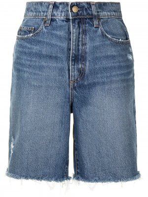 Джинсовые шорты Tyler с бахромой Nobody Denim. Цвет: синий