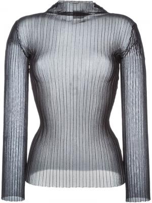 Плиссированный прозрачный свитер Fausto Puglisi. Цвет: чёрный