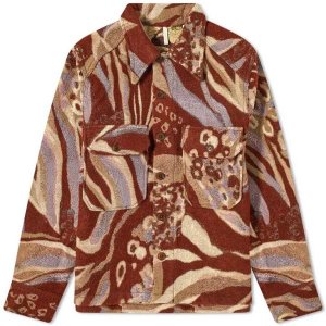Куртка-рубашка Animal Jacquard, красно-коричневый/бежевый Sunflower