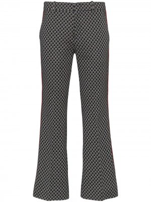 Укороченные расклешенные брюки с принтом GG Gucci. Цвет: синий