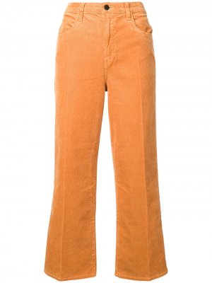 Укороченные вельветовые брюки прямого кроя J Brand. Цвет: коричневый