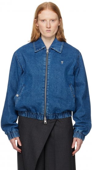 Синяя джинсовая куртка Ami de Cœur Paris, цвет Used blue Paris