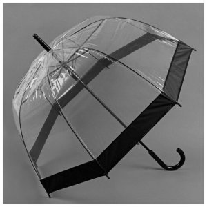 Зонт-трость , черный, бесцветный Queen Fair. Цвет: черный