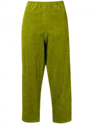 Вельветовые укороченные брюки Apuntob. Цвет: зеленый